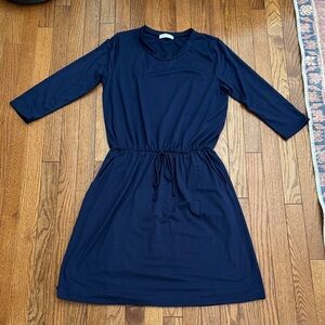 Relaxed Navy Blue Women's T-shirt Dress